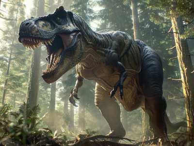 Analiza błędów IT w kontekście Jurassic Park, ukazująca dinozaury oraz elementy architektury parku rozrywki.