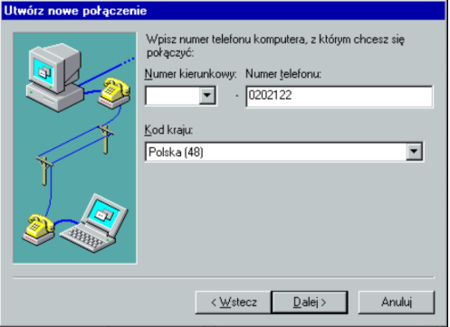 Zestawianie połączenia dial-up przez modem