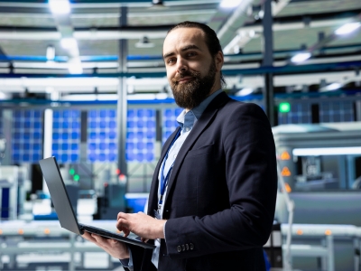 Specjalista IT przeprowadzający analizę due diligence infrastruktury technologicznej w centrum danych – ocena ryzyk technologicznych przed transakcją M&A
